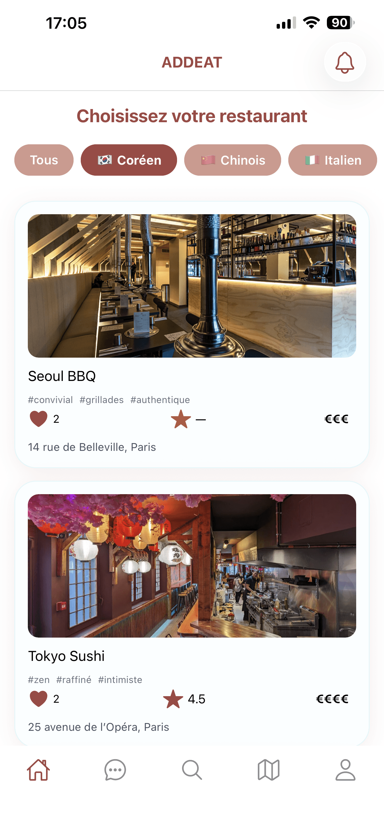 Addeat App - Home Screen
